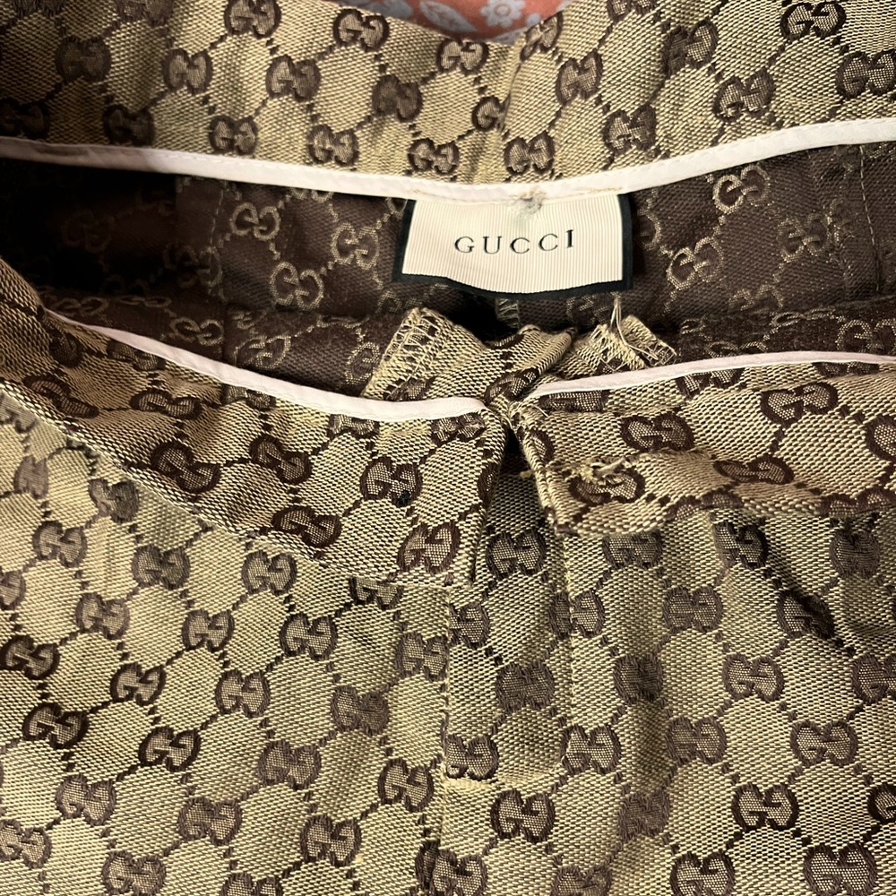 Canvas GG tan and brown shorts